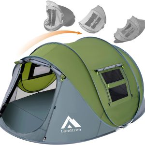 4 Person Easy Pop Up Tent Waterproof Automatic Setup 2 Doors-Instant Family Tents for Camping Hiking & Traveling