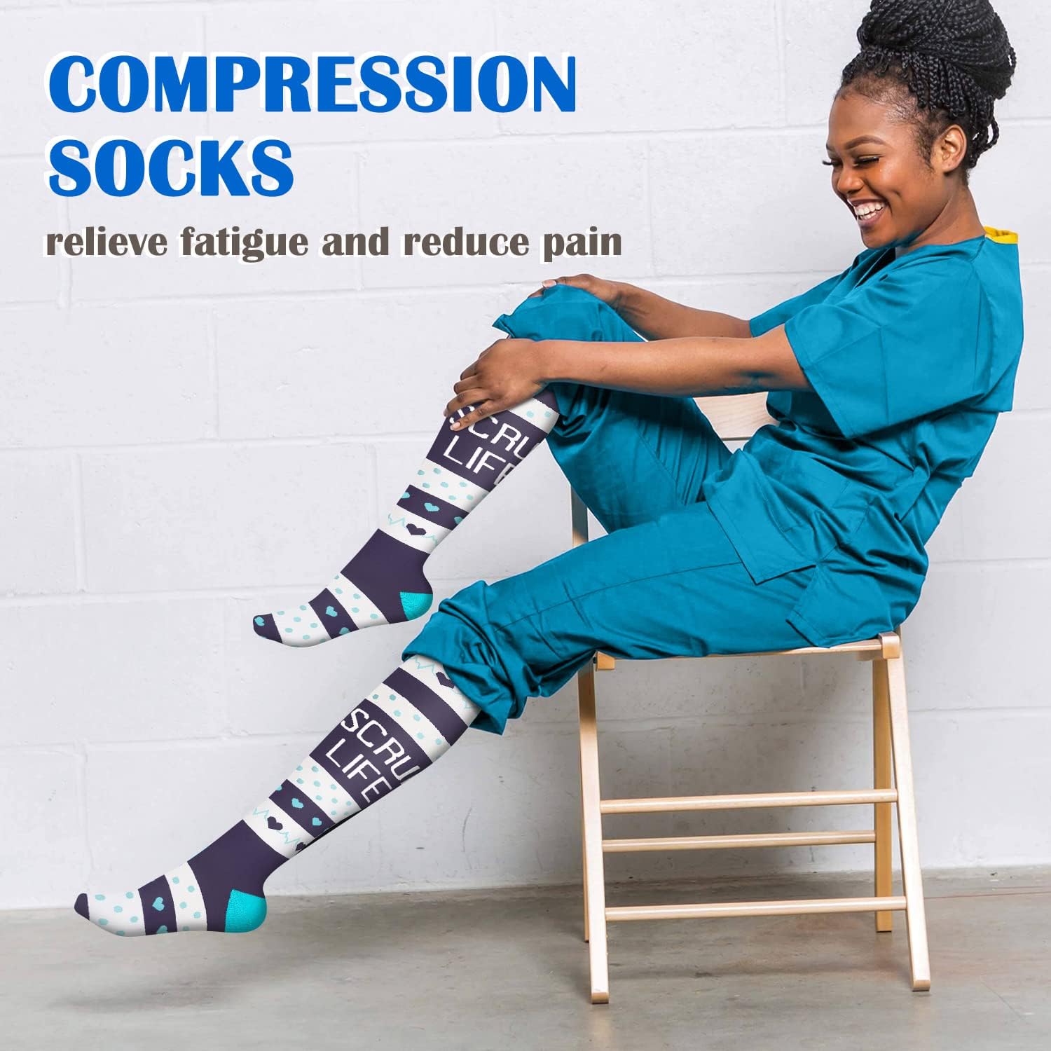 Medical Compression Socks for Women & Men, Support Knee High Socks for Running,Nurses,Travel - Image 3
