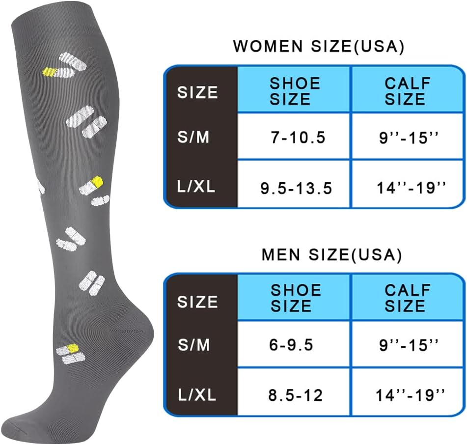Medical Compression Socks for Women & Men, Support Knee High Socks for Running,Nurses,Travel - Image 6