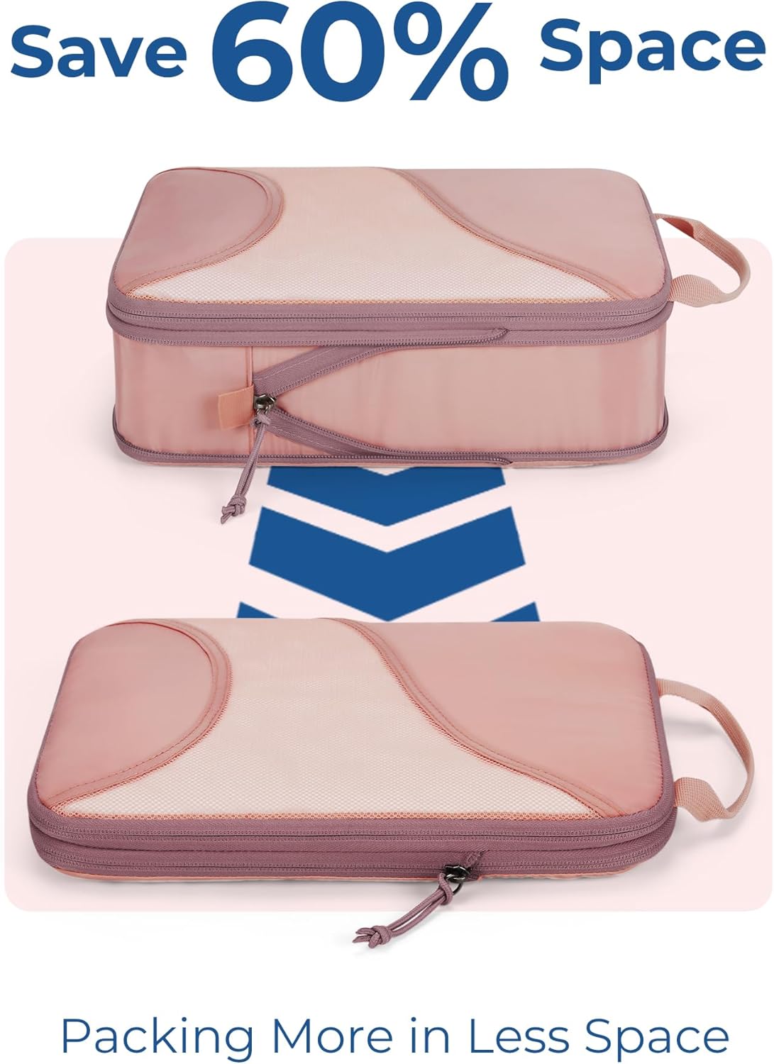 BAGSMART Compression Packing Cubes for Travel, 6 Set Travel Packing Cubes for Suitcases, Compression Suitcases Organizers Bag Set for Travel Essentials, Lightweight Packing Organizers with Shoe Bag - Image 4