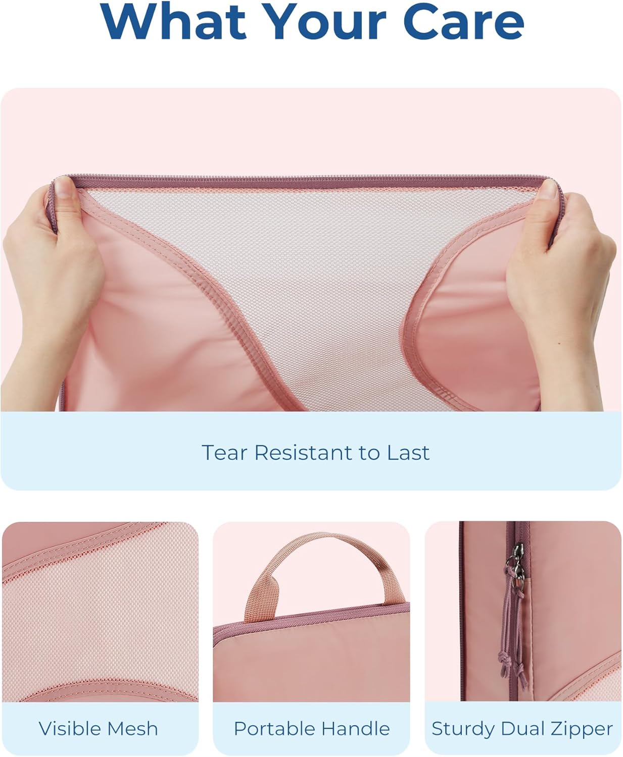 BAGSMART Compression Packing Cubes for Travel, 6 Set Travel Packing Cubes for Suitcases, Compression Suitcases Organizers Bag Set for Travel Essentials, Lightweight Packing Organizers with Shoe Bag - Image 6