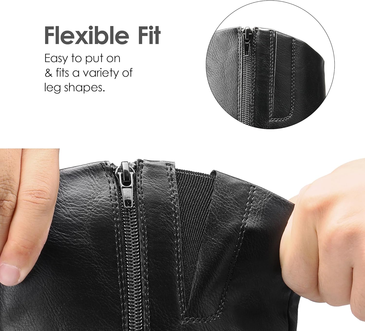 DREAM PAIRS Boots For Women Knee High, Comfortable Pull On Side Zipper Buckle Riding Boots - Image 3