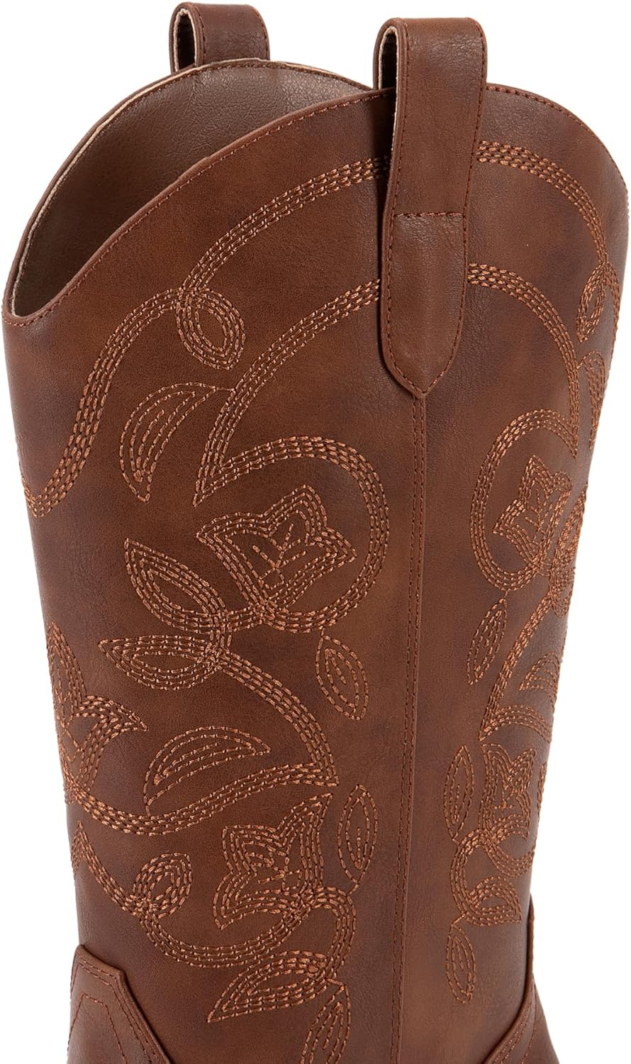 DREAM PAIRS Cowboy Boots for Women, Square Toe Embroidery Stitched Cowgirl Boots, Women's Fashion Chunky Heel Mid Calf Western Boots - Image 4