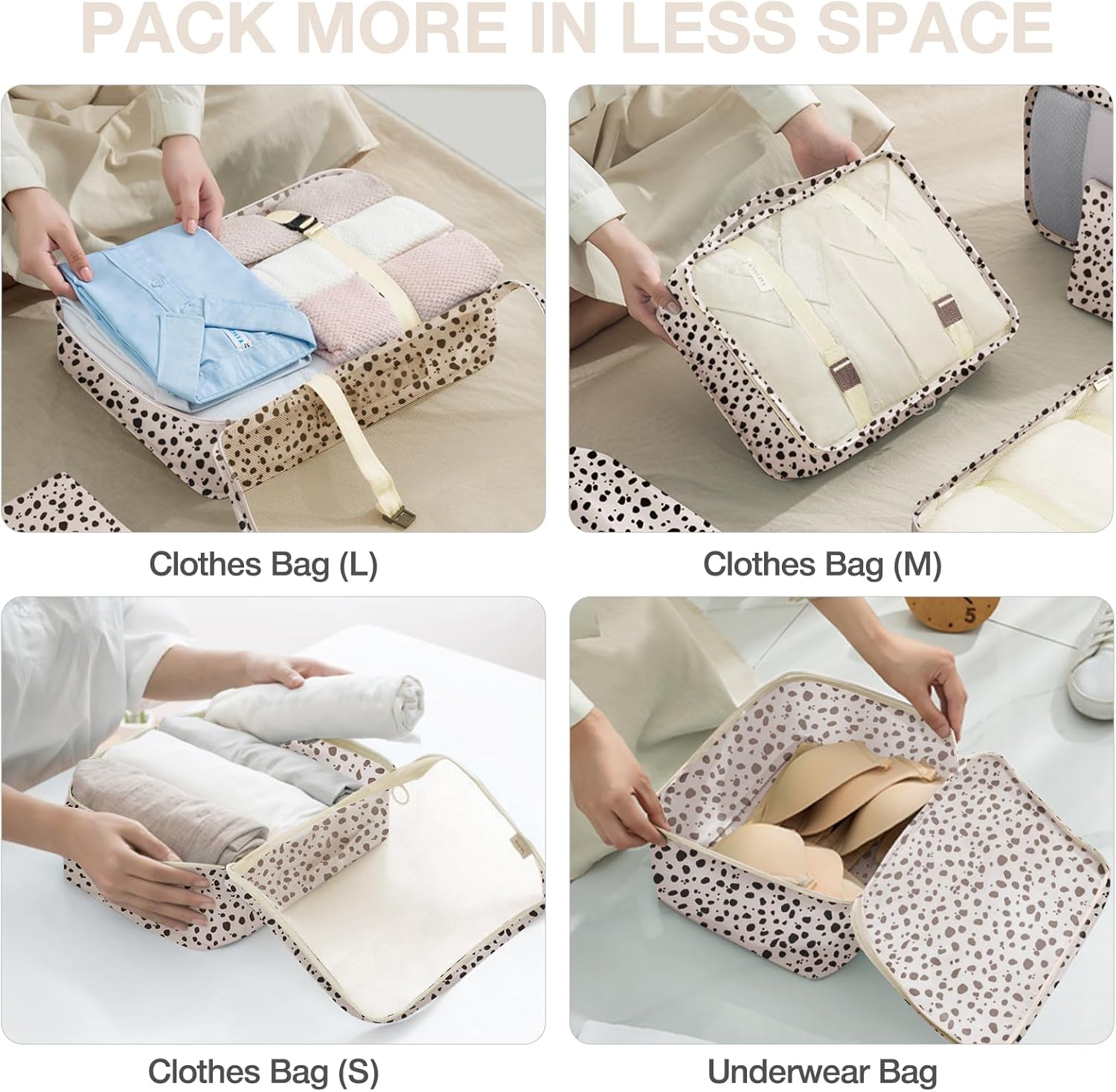 hatisan Packing Cubes for Suitcases,Packing Cubes with Shoe Bag, Cosmetics Bag, Clothing Bag, Accessories Bags Packing Cubes for Travel Luggage Organizer Women Men - Image 3