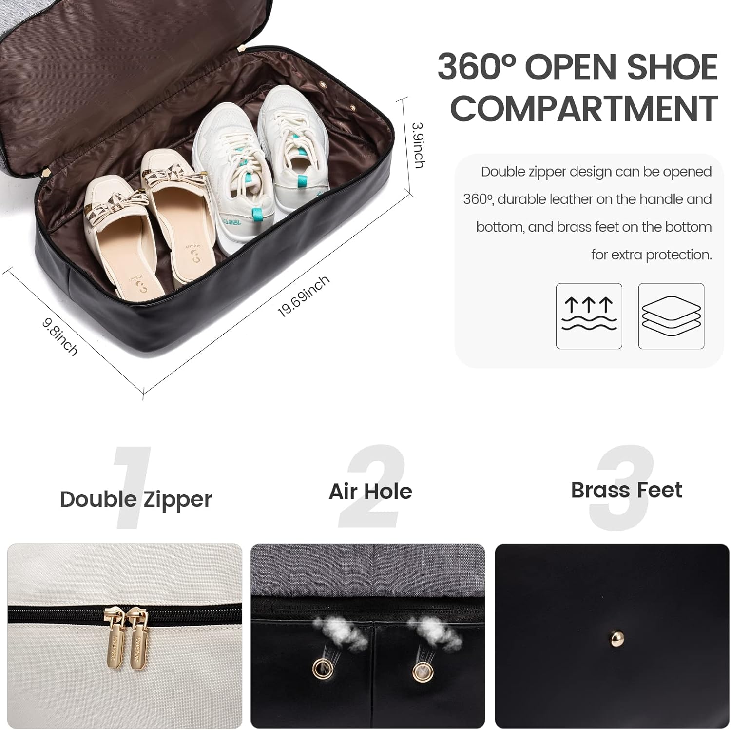 LOVEVOOK Weekender Bag, Large Travel Duffel Bag for Women with 2 Packing Cubes, Carry on Overnight Bag with Shoe Compartment, Mom Hospital Bags for Labor and Delivery - Image 7