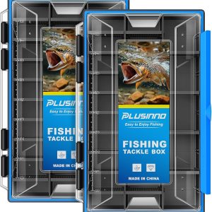 PLUSINNO Fishing Tackle Box, Waterproof Tackle Box Organizer with Removable Dividers,1 Packs / 2 Packs Fishing Box Tackle Tray Lure Box and Terminal Tackle Storage
