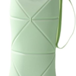 Silicone Foldable Water Bottles, Collapsible Water Bottle for Travel, Easy to Carry Design (Green)