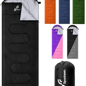 Sportneer Sleeping Bag, 3-4 Seasons Warm Cold Weather Sleeping Bags for Adults Kids Boys Girls with Compression Sack - Lightweight Compact Camping Essentials Gear Accessories, Backpacking, Hiking